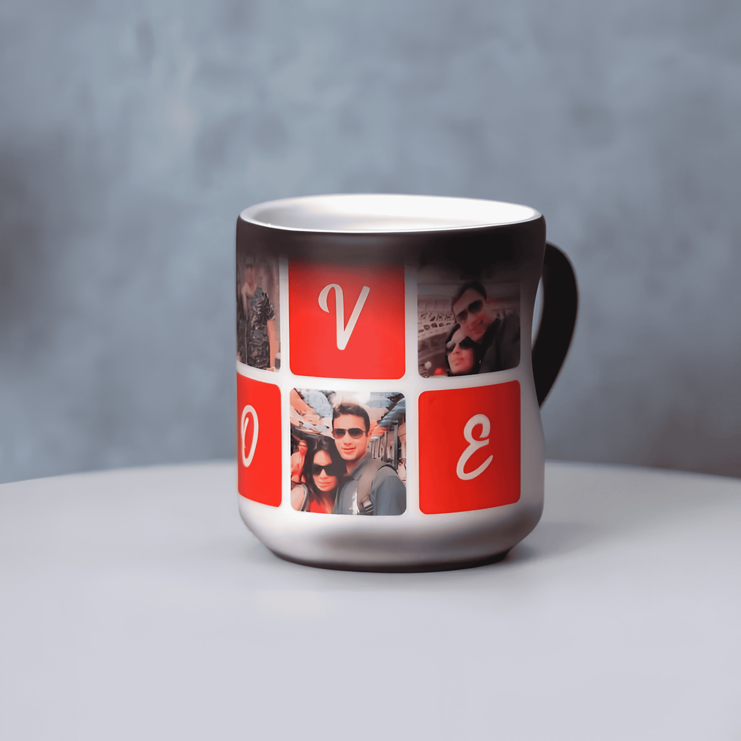 Heart Cut Handle Ceramic Colour Changing Mug