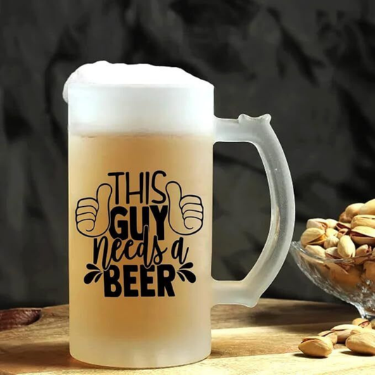 Frosted Glass Beer Mug - Set of Two