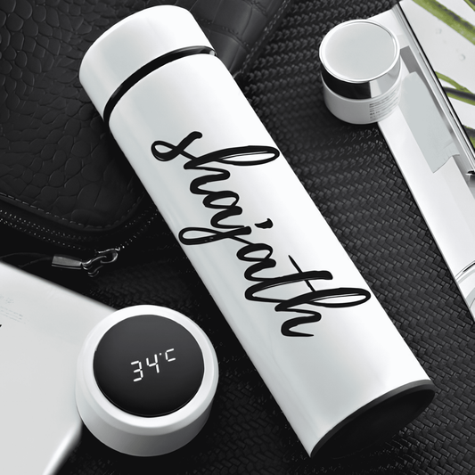 LED Temperature Display Bottle (White)
