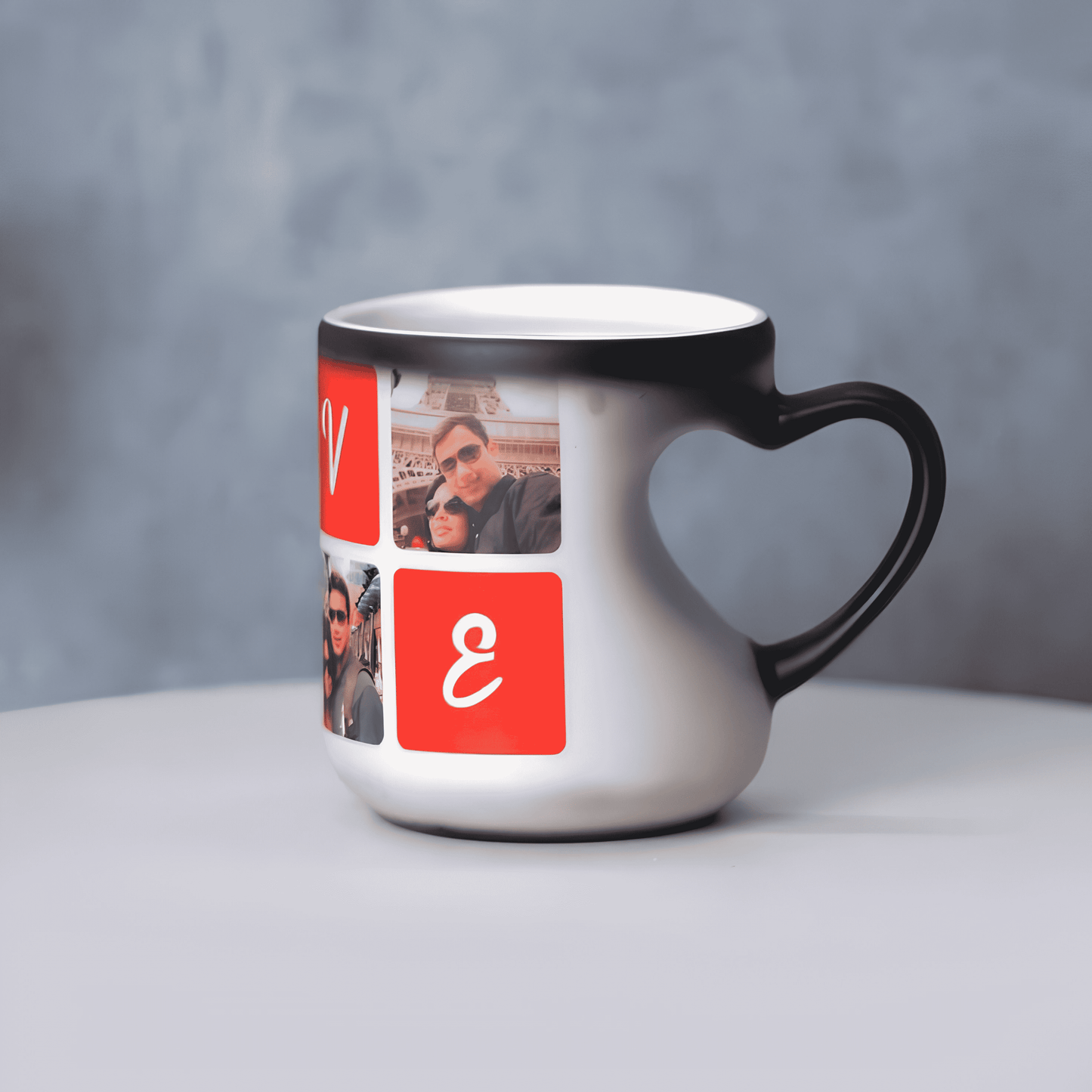 Heart Cut Handle Ceramic Colour Changing Mug 