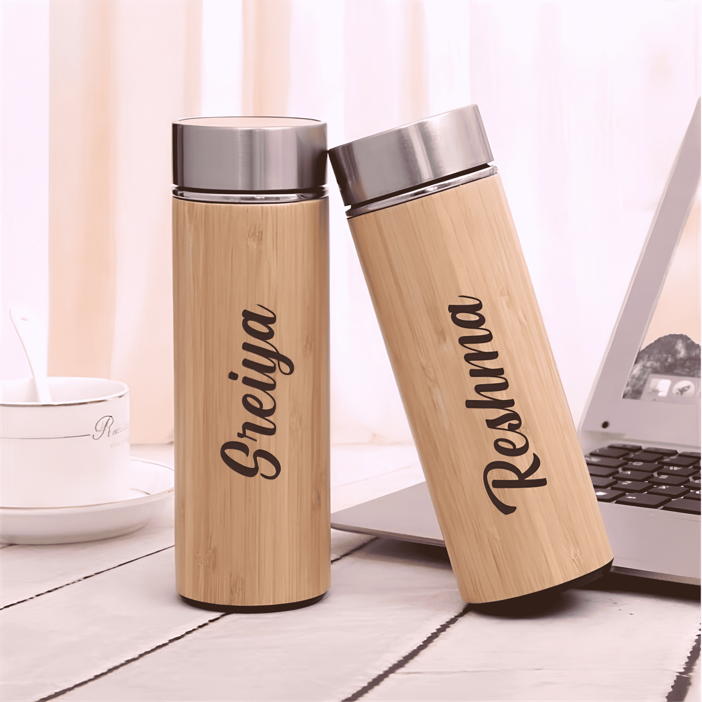 Bamboo Stainless steel insulated water bottle 