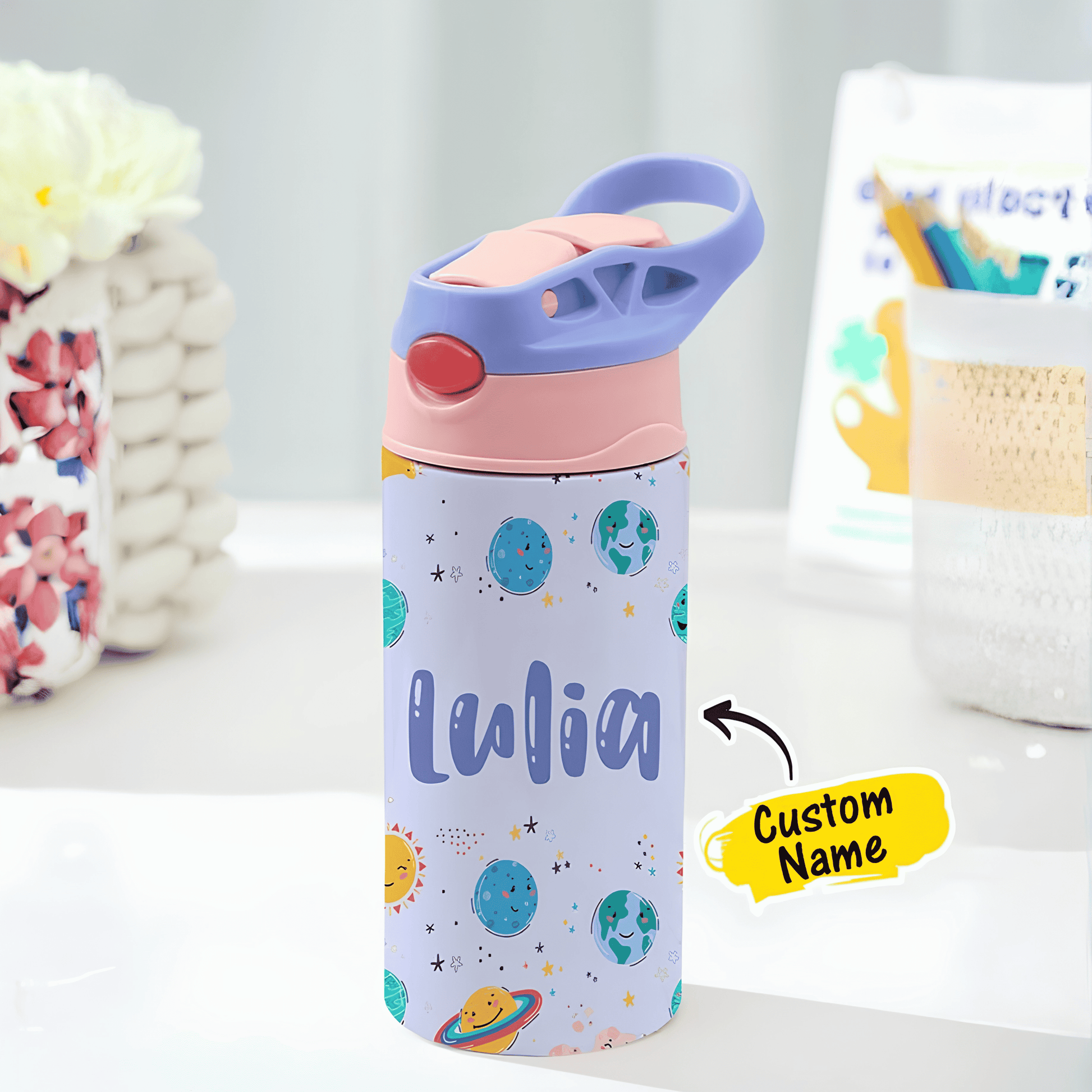 Sipper Bottle Vaccum with straw 