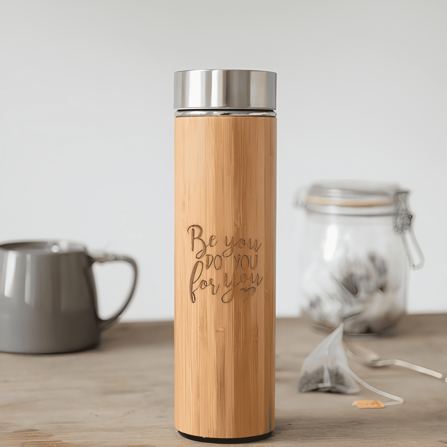 Bamboo Stainless steel insulated water bottle 