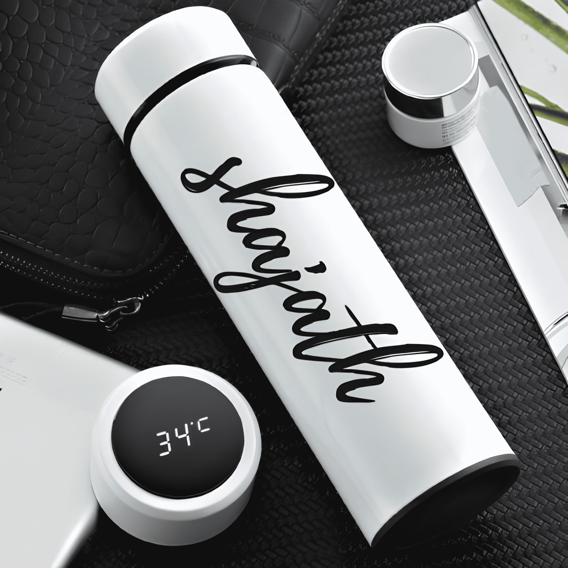 LED Temperature Display Bottle (White) 