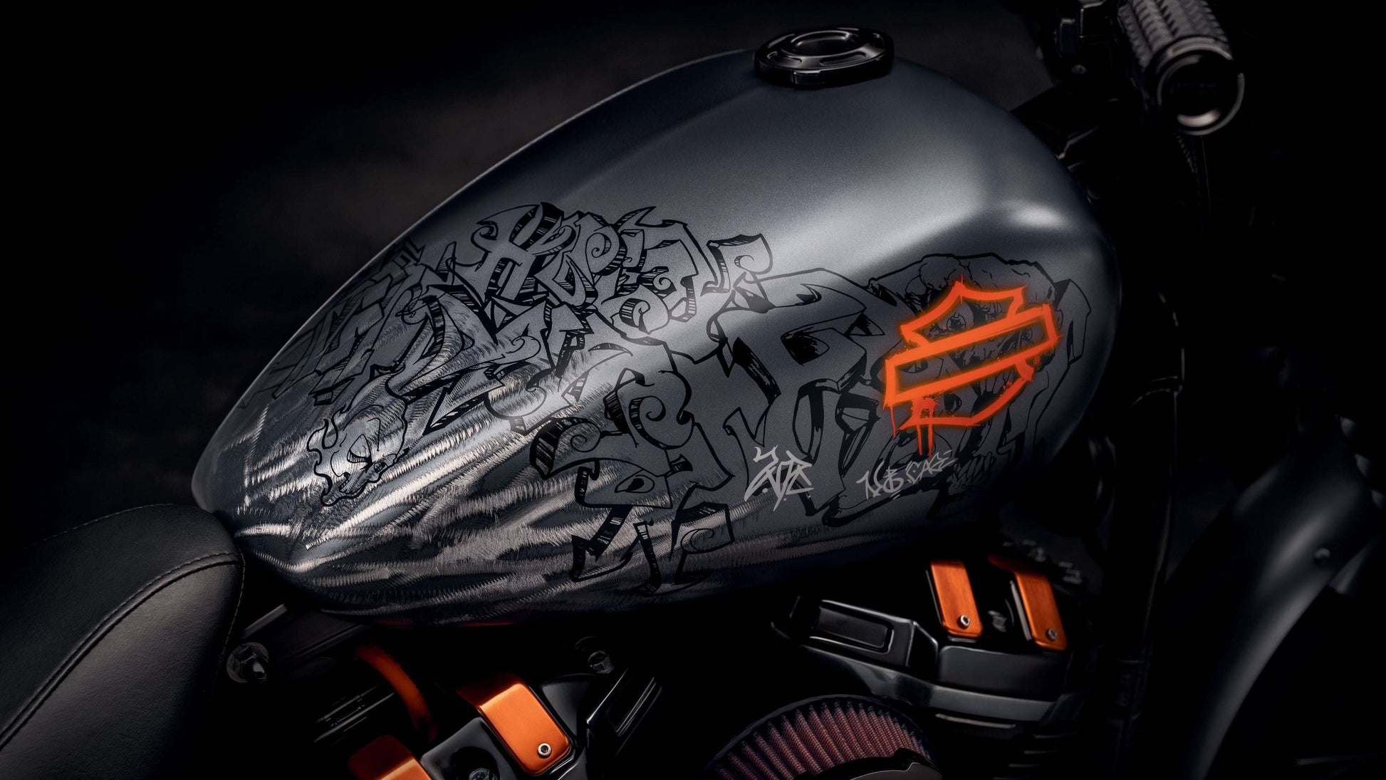 Harley Davidson Black Tank PrintLiv