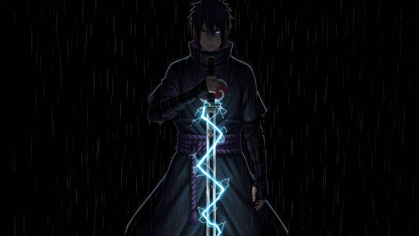 Sasuke Uchiha Lightning Blade PrintLiv