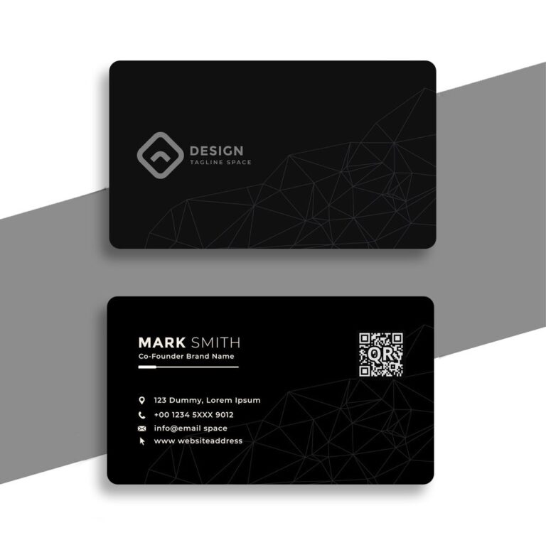 Orange Business Card Template With Qr Code
